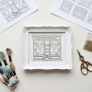 French Umbrella Shop Embroidery Kit: DIY Needlework Gift