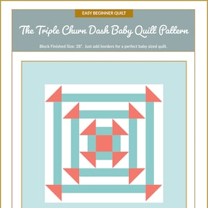 Triple Churn Dash Quilt Block Pattern image 1