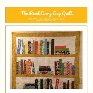 Read Every Day Quilt Downloadable Pattern Book Quilt image 1