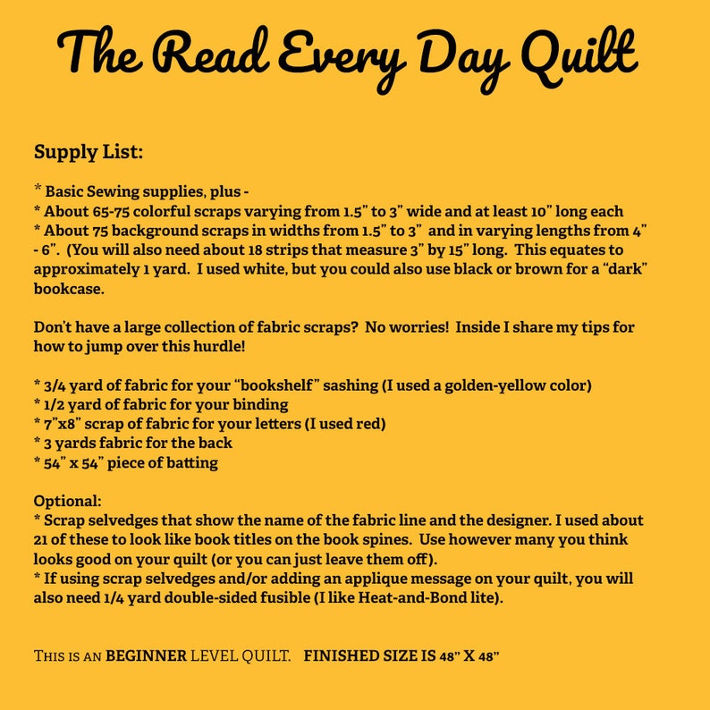 Read Every Day Quilt Downloadable Pattern Book Quilt image 3