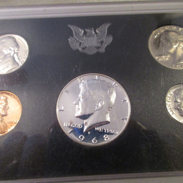 1968 Kennedy Half Dollar Proof Set, Coin Collecting, Proof Sets, Great Coin Collecting Starter Coins, Five Proof Coins