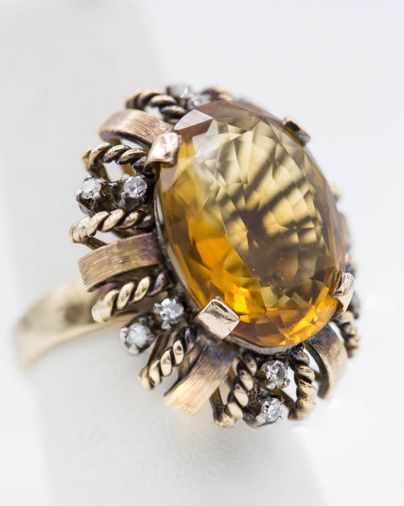vintage citrine cocktail ring