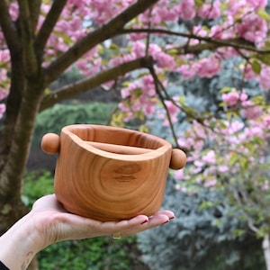 Cherry Wood Espresso Knock Box | Solid Wooden Coffee Grounds Bin | Barista Coffee Tool | Eco Friendly Coffee Gift | Food Contact Compliance