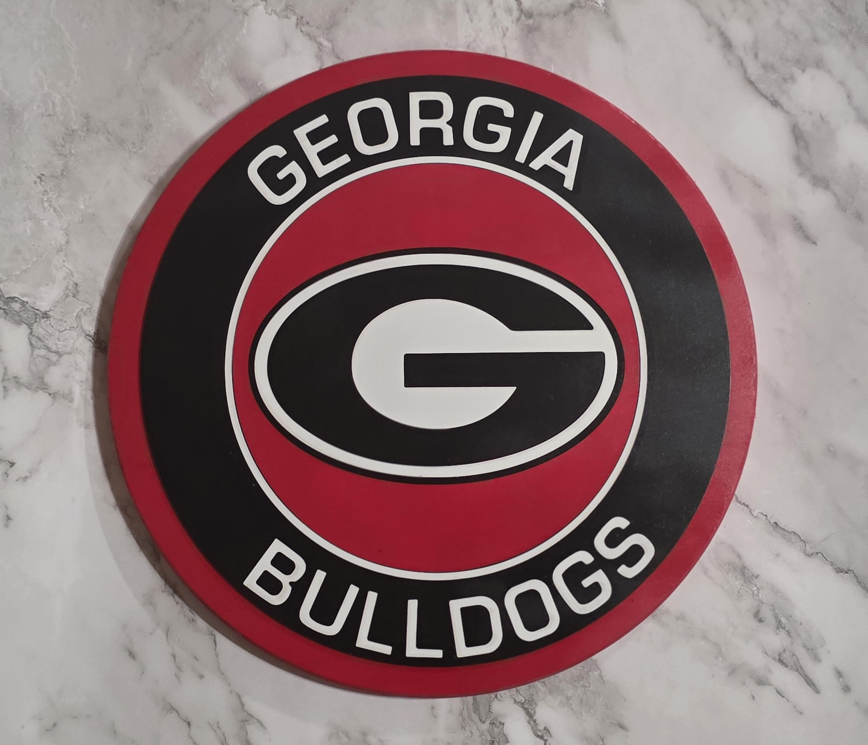 Uga Sign Round Handcrafted Georgia Bulldogs Round Sign • Rustic UGA Game Room Decor - Etsy