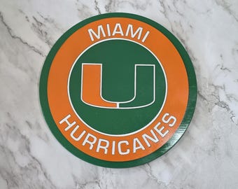 Handcrafted Miami Hurricanes Pine Wood Sign | Sports Decor
