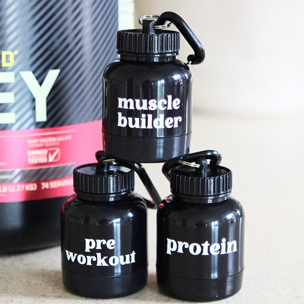 Mini Protein Powder Bottle Keychain, Mini Protein Powder Bottle, Gym Accessories, Protein On the Go, Workout Accessories, Preworkout