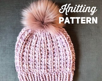 Knitting Pattern // Chunky Knit Beanie Pattern // Knitted Hat Pattern // THE RYDER BEANIE