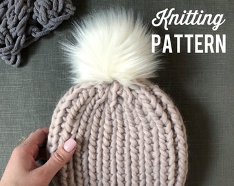 Knitting Pattern // Chunky Knit Beanie Pattern // Knitted Hat Pattern // THE BOWERY BEANIE
