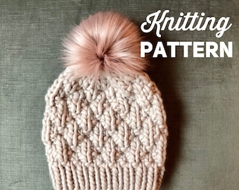 Knitting Pattern // Chunky Knit Beanie Pattern // Knitted Hat Pattern // THE GEMMA BEANIE
