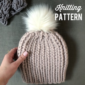 Knitting Pattern // Chunky Knit Beanie Pattern // Knitted Hat Pattern // THE BOWERY BEANIE