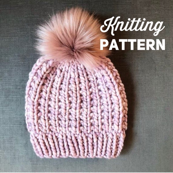 Knitting Pattern // Chunky Knit Beanie Pattern // Knitted Hat Pattern // THE RYDER BEANIE