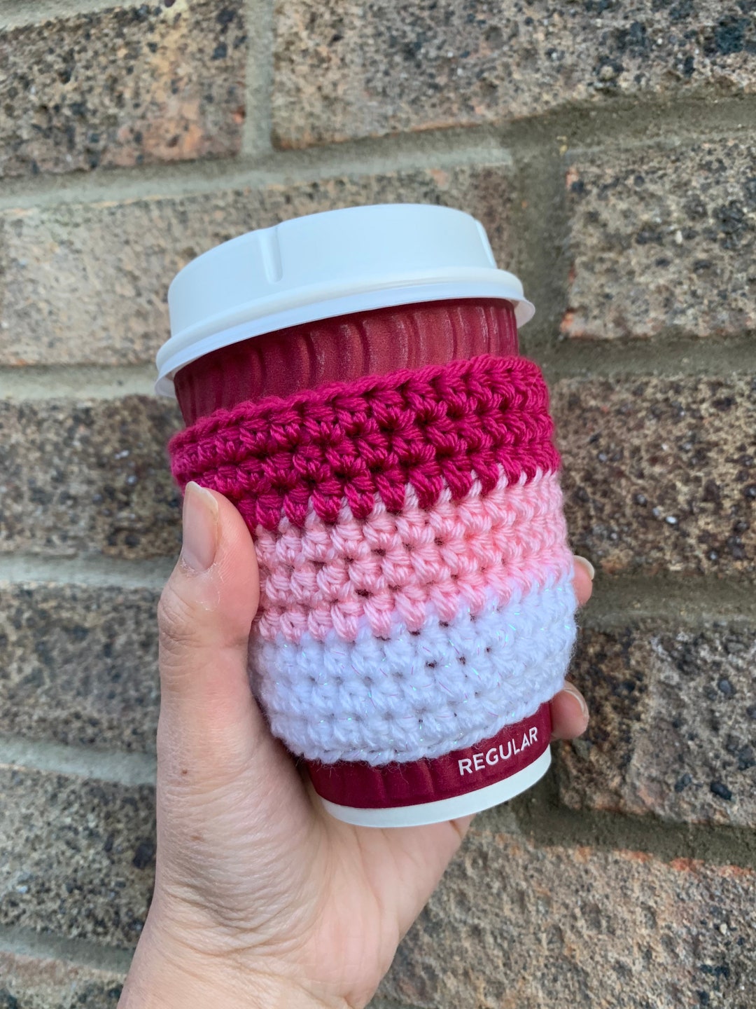Travel Mug Sleeve Cup Cosy Handmade Heat Protection Crochet Cup Mug