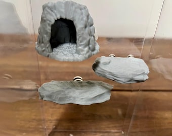 Jumping Spider Stone Cave Hide & Ledge Set: Naturalistic Enclosure Decor