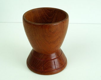 Vintage Swedish Wooden Pedestal Bowl: Handmade Scandinavian Decor