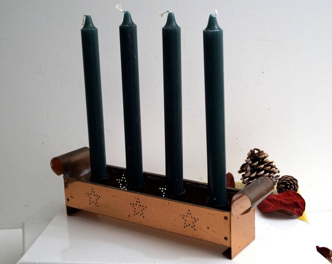 Old Swedish Vintage Copper Candle Holder Advents Candle Holder Etsy