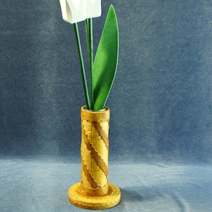 Vintage Swedish Birch Bark Vase: Nordic Wood Decor