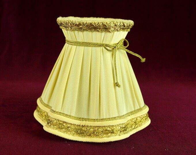 French Vintage Beige Lampshades Fabric Covered Lamp Shades Fringed