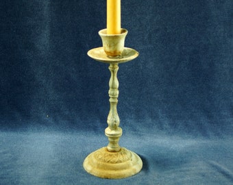 Candelabro vintage de metal alemán hecho a mano: decoración rústica de mediados de siglo