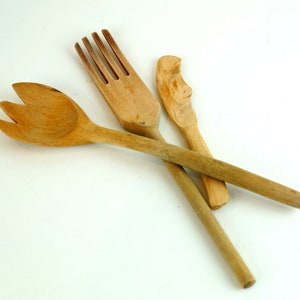 Wood spoons set. 3 Antique Primitive Swedish Wooden Spoons Hand Carved, Primitive Country Kitchen decor. Kitchen Tools. Cooking Spoons