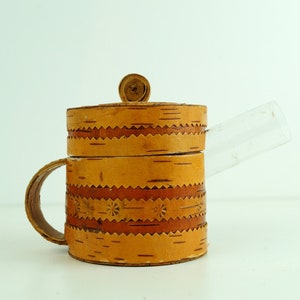 Vintage Wooden Canteen Wood Decanter Birch bark canteen Wood bottle holder Wine Vessel Wooden container, wooden box. birch bark souvenir