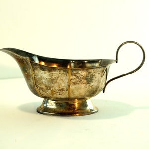 Silver Pitcher Vintage Jug with handle Antique Pitcher Handcrafted Milk Cream Pot, Sauce bowl, butterboat