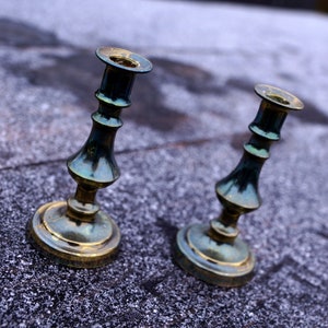 Vintage brass candlesticks. Vintage Brass Candle Holder Set of 2 Brass CandleHolders. Home Decor Table decoration. Wedding table centerpiece