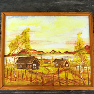 Original Swedish Oil painting Still life Landscape Painting on canvas Original signed painting Original artwork Scandinavian wall art