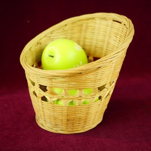 Swedish vintage wicker basket for kitchen storage. Knitting supplies basket. Woven basket. Country decor. Farmhouse basket