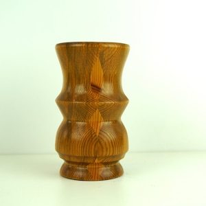 Vintage Swedish Wooden Keg: Handmade Scandinavian Table Decor, Signed 1986