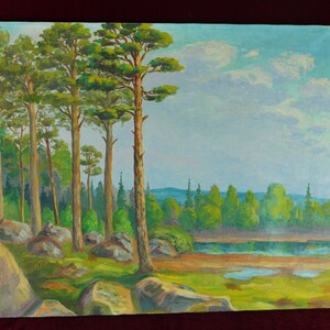 1922of Original Swedish Oil painting Still life Landscape Painting on canvas Original signed painting Original artwork Scandinavian wall art