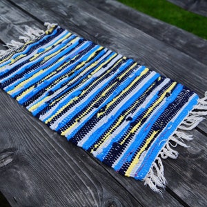 Vintage Swedish rag rug. Antique Swedish Rag Rug Striped Woven Rug Handmade Cotton Carpet Scandinavian Rug Cottage Floor Runner Rustic decor