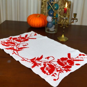 Vintage Table runner Swedish hand woven table runner Tablecloth Table cover Scandinavian design woven table runner