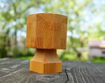 Handmade Swedish Wooden Candle Holder: Rustic Farmhouse Decor