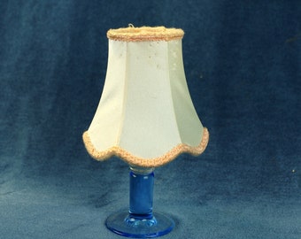 French Vintage Fabric Lamp Shade: Pink Fringed Boho Decor