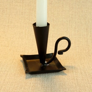 Vintage Unique Rustic metal candlestick handmade German 60s Candleholder Candlestick Holder in Black Metal Candle Holder Mid Century