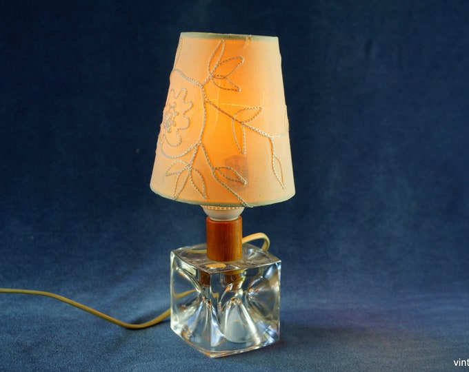 Vintage Glass Table Lamp, Antique Lamp, Desk Lamp, Reading Lamp, Piano