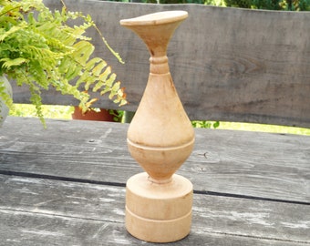 Swedish Vintage Wooden Candle Holder: Handmade Rustic Farmhouse Decor