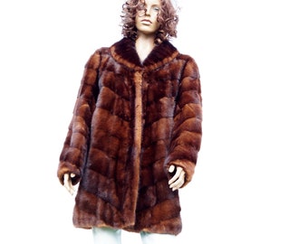 Vintage Nerz Kinderwagen Mantel: Dunkelbraune Bolero Jacke, Größe Medium