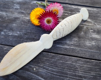 Handcarved wood spreading knive Swedish Vintage Wood Butter Knife  Vintage Decorative wooden Knive, Scandinavian Hand Carved Wooden Knife,