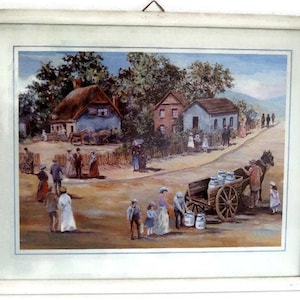 Vintage art print Antique Lanscape Wall art Wall hanging Home decor Swedish Artwork Framed Nostalgic retro wall decor