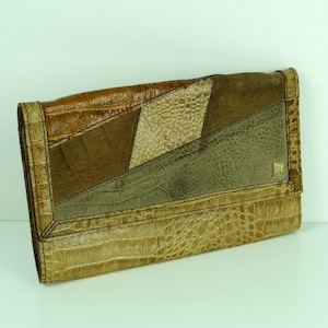 Vintage Leather Clutch: 1970s Italian Boho Bag