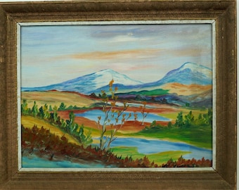 Original Swedish vintag Oil painting Still life Landscape Painting on canvas Original signed painting Original artwork Scandinavian wall art
