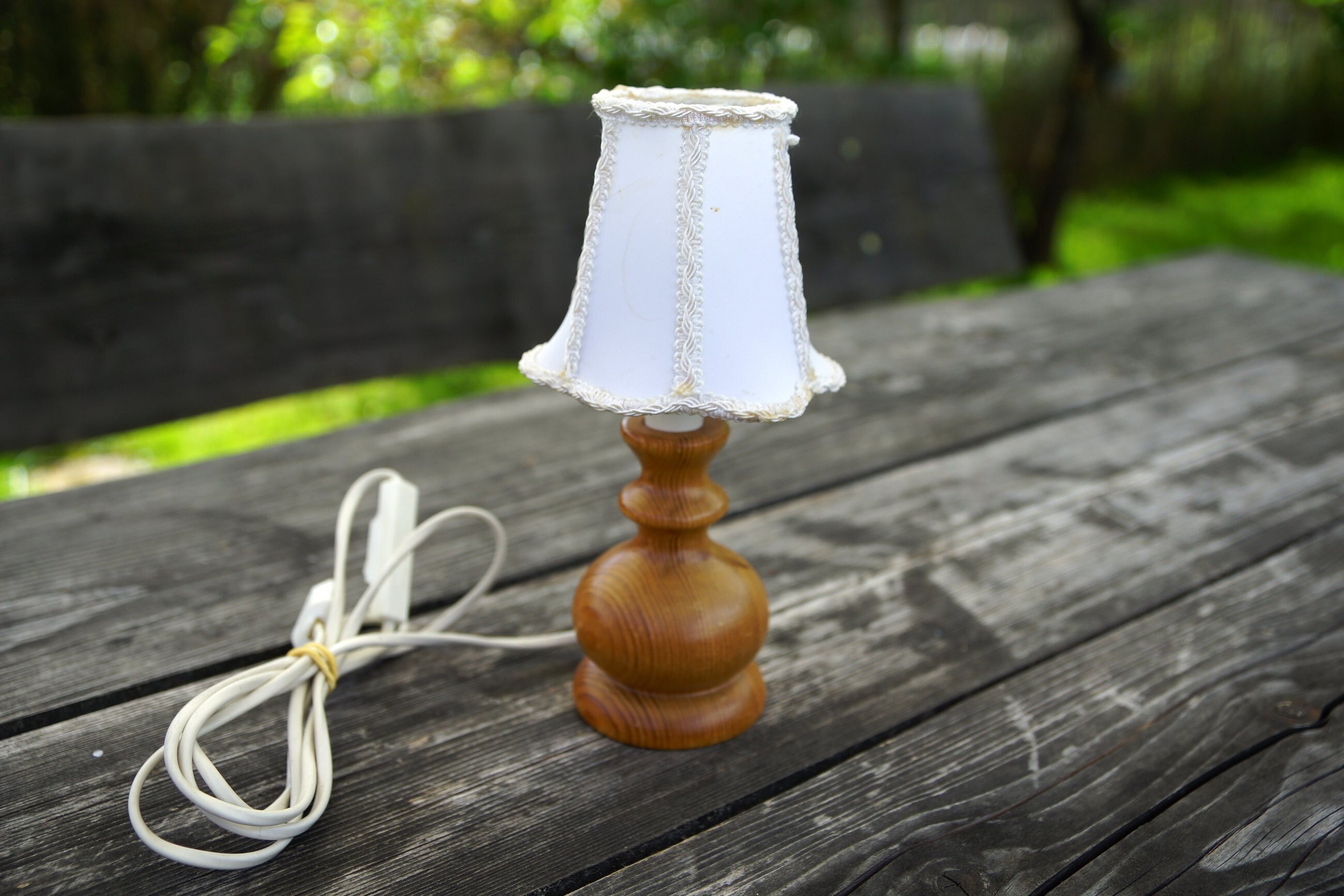 Vintage Table Lamp Antique Wooden and small Lamp Desk Lamp Etsy