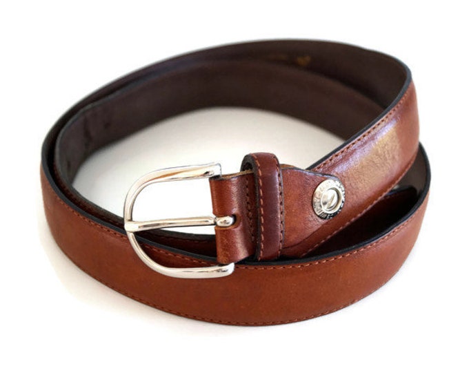 Vintage Leather Belt by GIORGIO BORSANI Made in Italy Brown Genuine ...