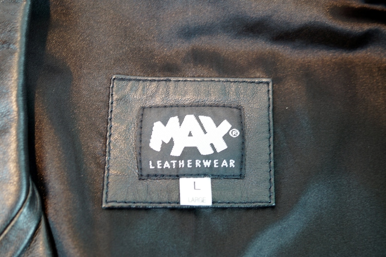 Vintage Leather Parka Coat MAX Leather Jacket L Size Genuine Leather Jacket Black Leather Jacket Made in Italy Fashion Trench Coat