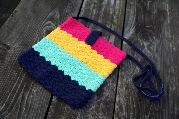 Vintage Crocheted Shoulder bag. Boho bag. Handmad… - image 4