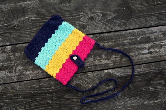 Vintage Crocheted Shoulder bag. Boho bag. Handmad… - image 3