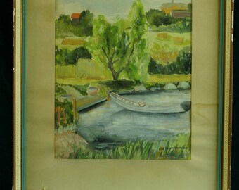 油彩画「Осеннее раздумье」 1946年 Kazonn O.A. il_1080xN.3569564055_d90w.jpg