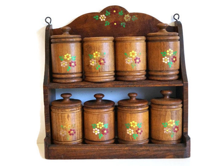 Wooden Spice Rack. Swedish Vintage Handmade and Handpainted Etsy