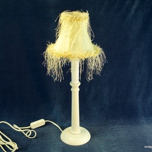 Candeeiro de mesa vintage, candeeiro de madeira antigo, candeeiro de mesa, candeeiro branco, candeeiro de piano, candeeiro de cabeceira, luz romântica. Lâmpada decorativa